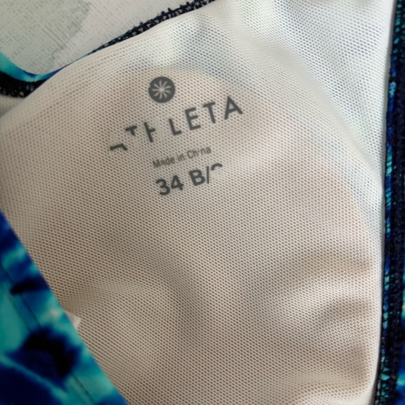 Athleta Womens Blue Tie Dye Tara Bikini Top Swim wear size 34B/C - Picture 2 of 7